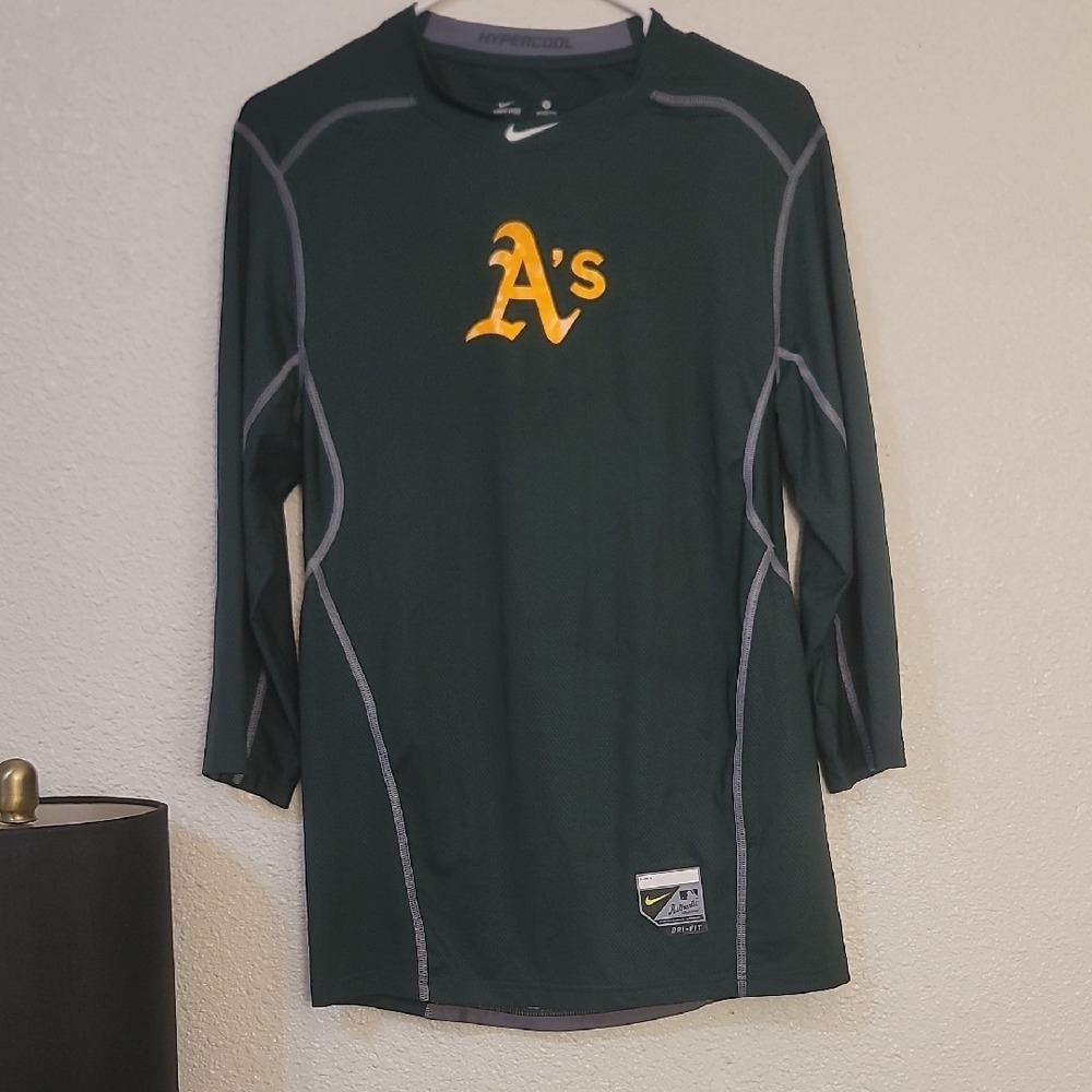 Nike Dark Green A's Long Sleeve Shirt